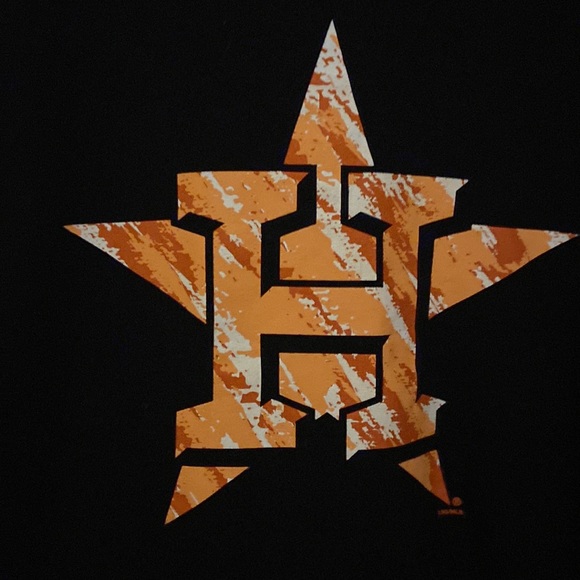 MLB Houston Astros Brush Style Logo T-Shirt Adult Size Large 💥 - Picture 2 of 4